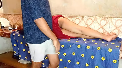 Seeing hindi opportunity wife resting owner XXX fucked